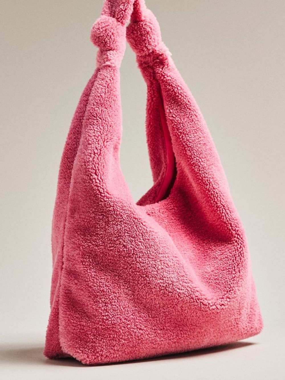 Plush Pink Faux Fur Tote Bag